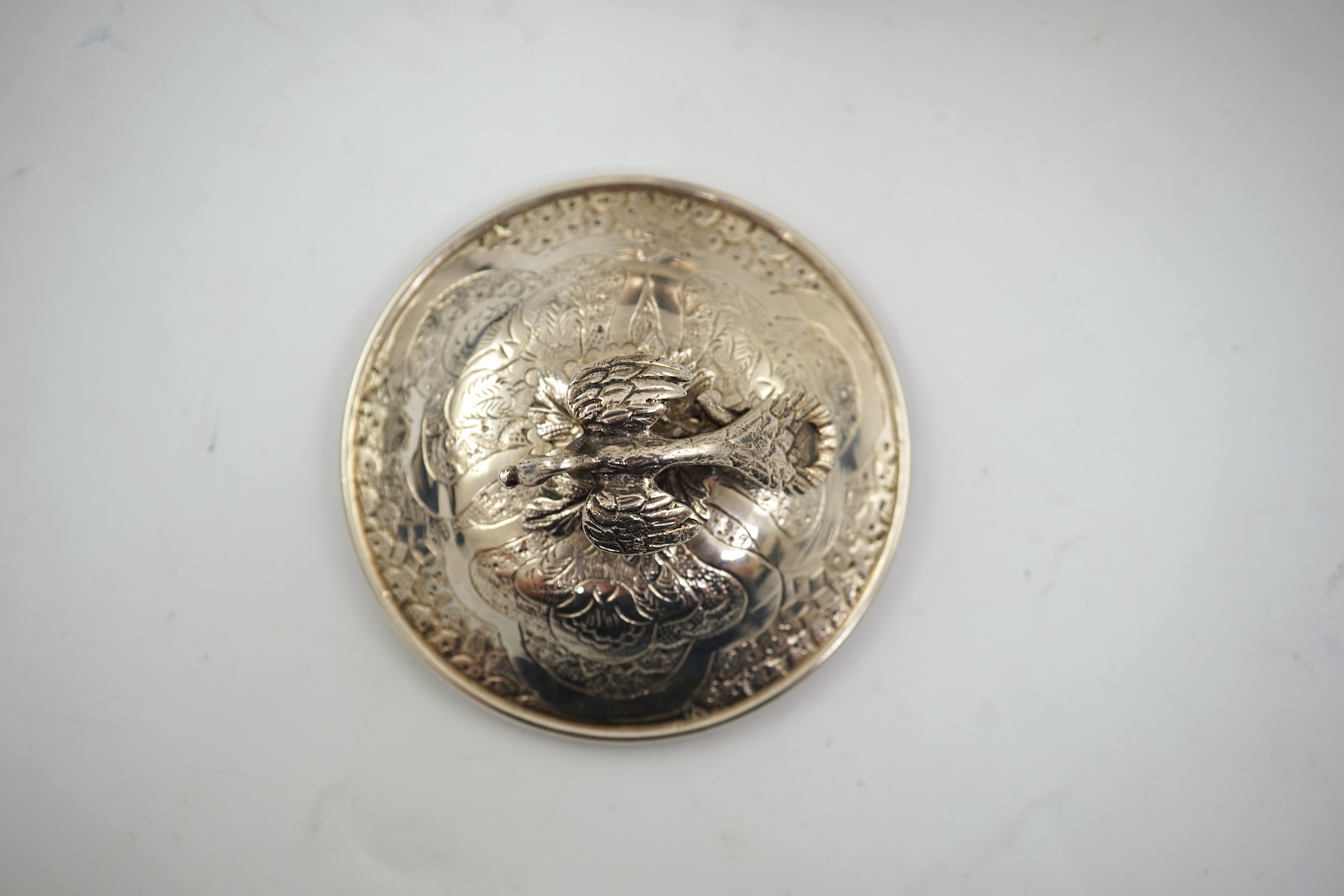 A late 19th/early 20th century Ottoman silver Sahlep cup and cover with stand